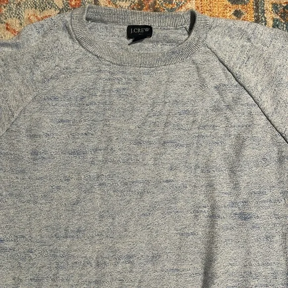 JCrew blue marled cotton crewneck sweater. - Picture 4 of 5